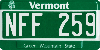 VT license plate NFF259