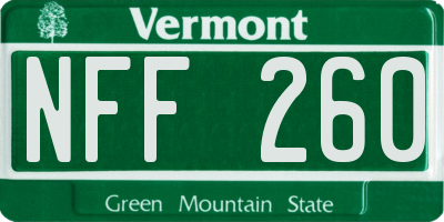 VT license plate NFF260