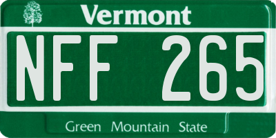 VT license plate NFF265
