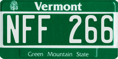 VT license plate NFF266