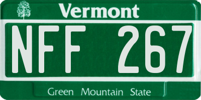 VT license plate NFF267
