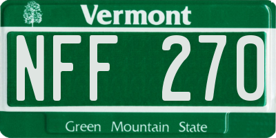 VT license plate NFF270