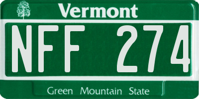 VT license plate NFF274