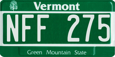 VT license plate NFF275