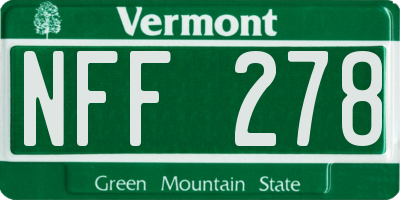 VT license plate NFF278