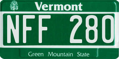 VT license plate NFF280