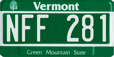 VT license plate NFF281