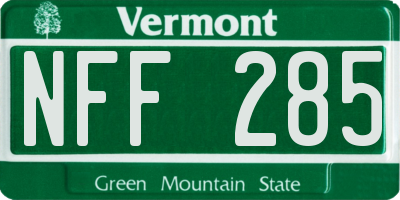 VT license plate NFF285
