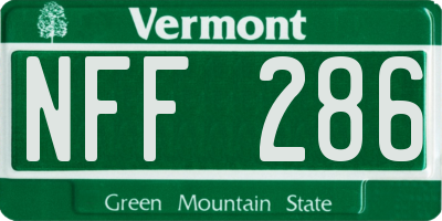 VT license plate NFF286