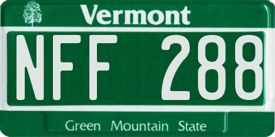 VT license plate NFF288