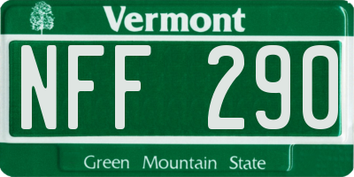 VT license plate NFF290