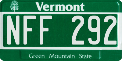 VT license plate NFF292