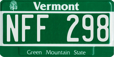 VT license plate NFF298