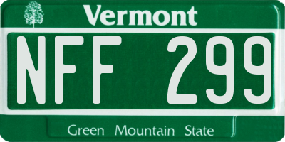 VT license plate NFF299