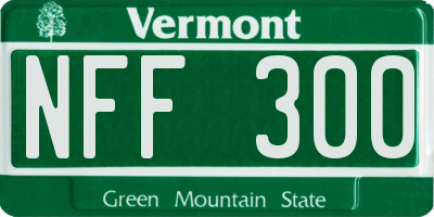 VT license plate NFF300