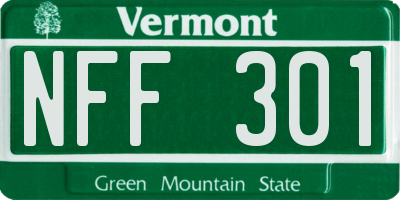 VT license plate NFF301