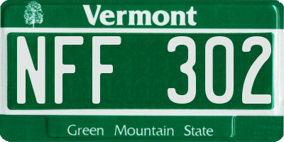 VT license plate NFF302