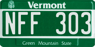 VT license plate NFF303