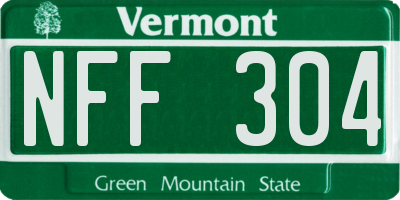 VT license plate NFF304