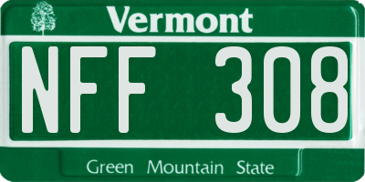 VT license plate NFF308