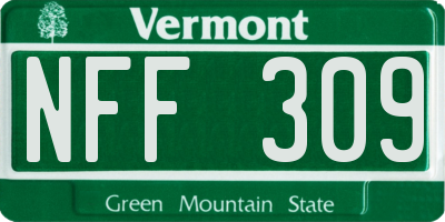 VT license plate NFF309