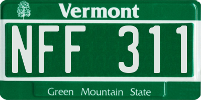 VT license plate NFF311