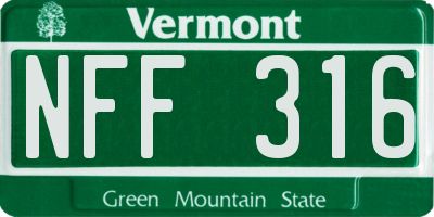VT license plate NFF316