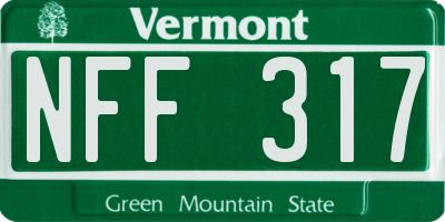 VT license plate NFF317