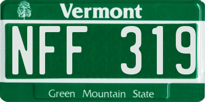 VT license plate NFF319