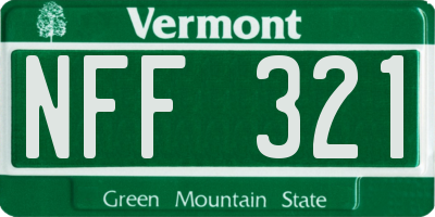 VT license plate NFF321