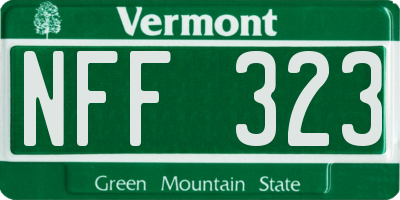 VT license plate NFF323