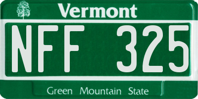 VT license plate NFF325