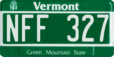 VT license plate NFF327
