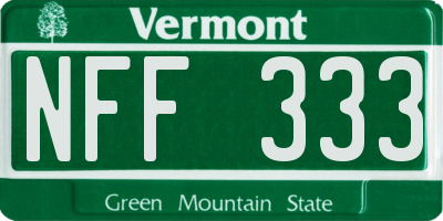 VT license plate NFF333