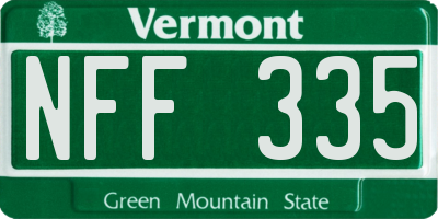 VT license plate NFF335