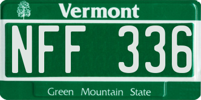 VT license plate NFF336