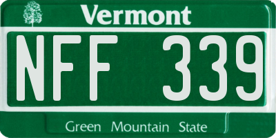 VT license plate NFF339