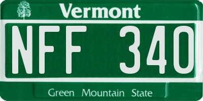VT license plate NFF340