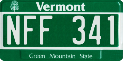 VT license plate NFF341