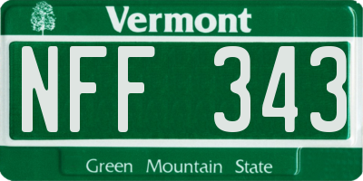 VT license plate NFF343
