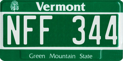 VT license plate NFF344