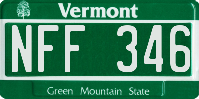 VT license plate NFF346