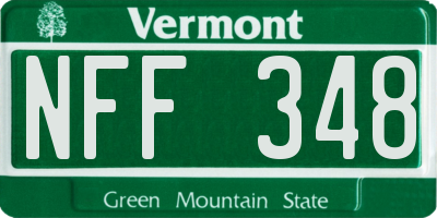 VT license plate NFF348