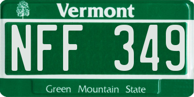 VT license plate NFF349