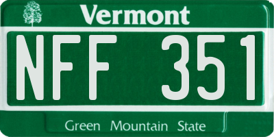 VT license plate NFF351