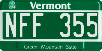 VT license plate NFF355