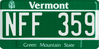 VT license plate NFF359