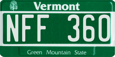 VT license plate NFF360