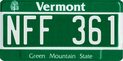 VT license plate NFF361