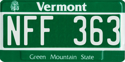 VT license plate NFF363